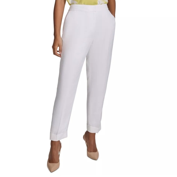 CALVIN KLIEN BRAND WHITE STRETCHY STRAIGHT LEG pants size 12 - Picture 3 of 17